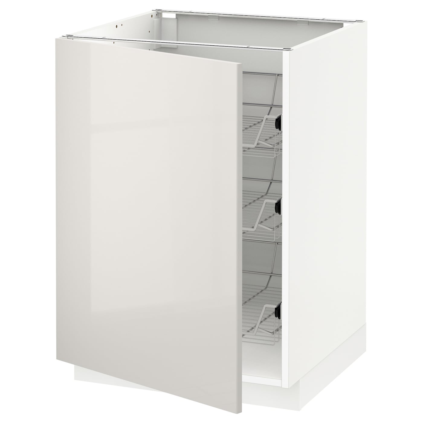 Напольный шкаф  - IKEA METOD, 88x62x60см, белый/светло-серый, МЕТОД ИКЕА