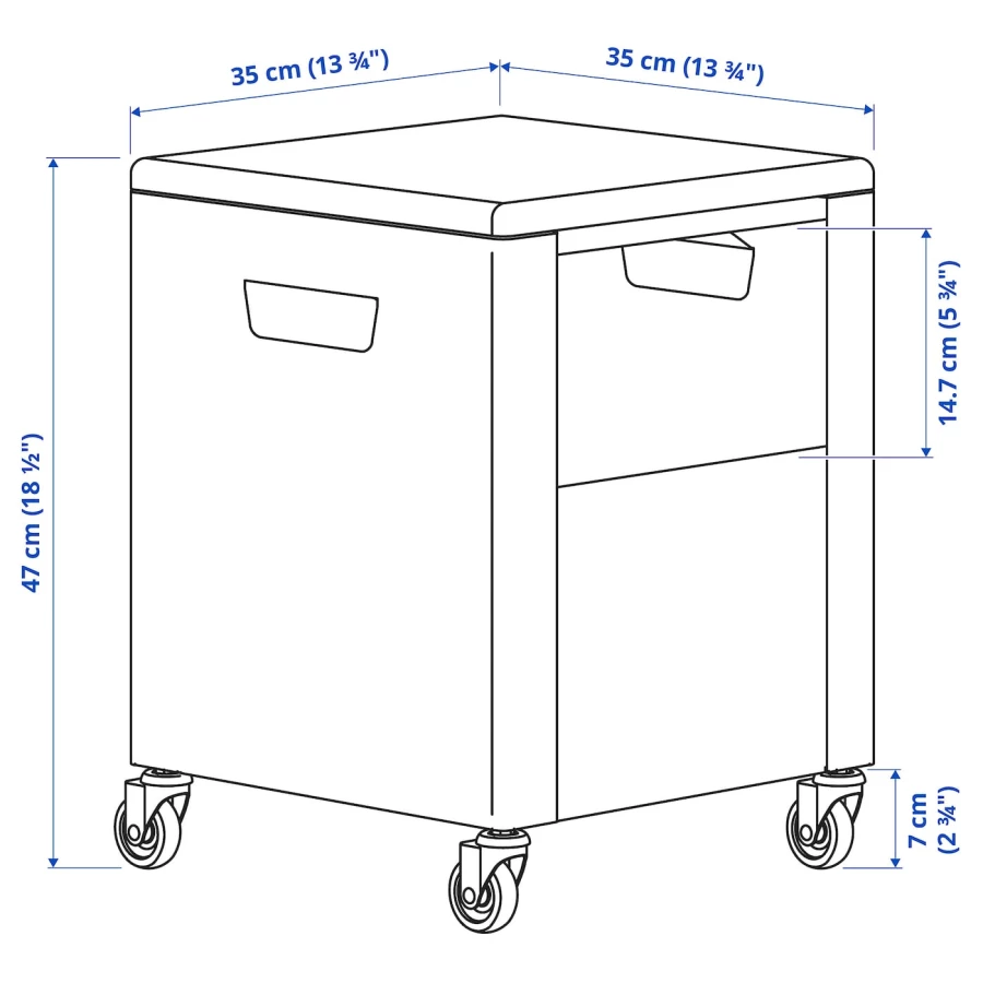 Ящик для хранения - IKEA TROTTEN/ТРОТТЕН ИКЕА, 35х35х47 см, белый (изображение №9)