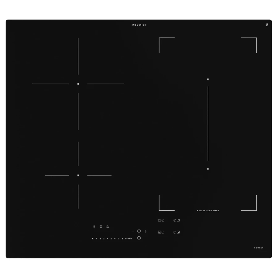 Индукционная варочная панель - KOLSTAN IKEA/ КОЛСТАН ИКЕА,  58 см, черный (изображение №1)