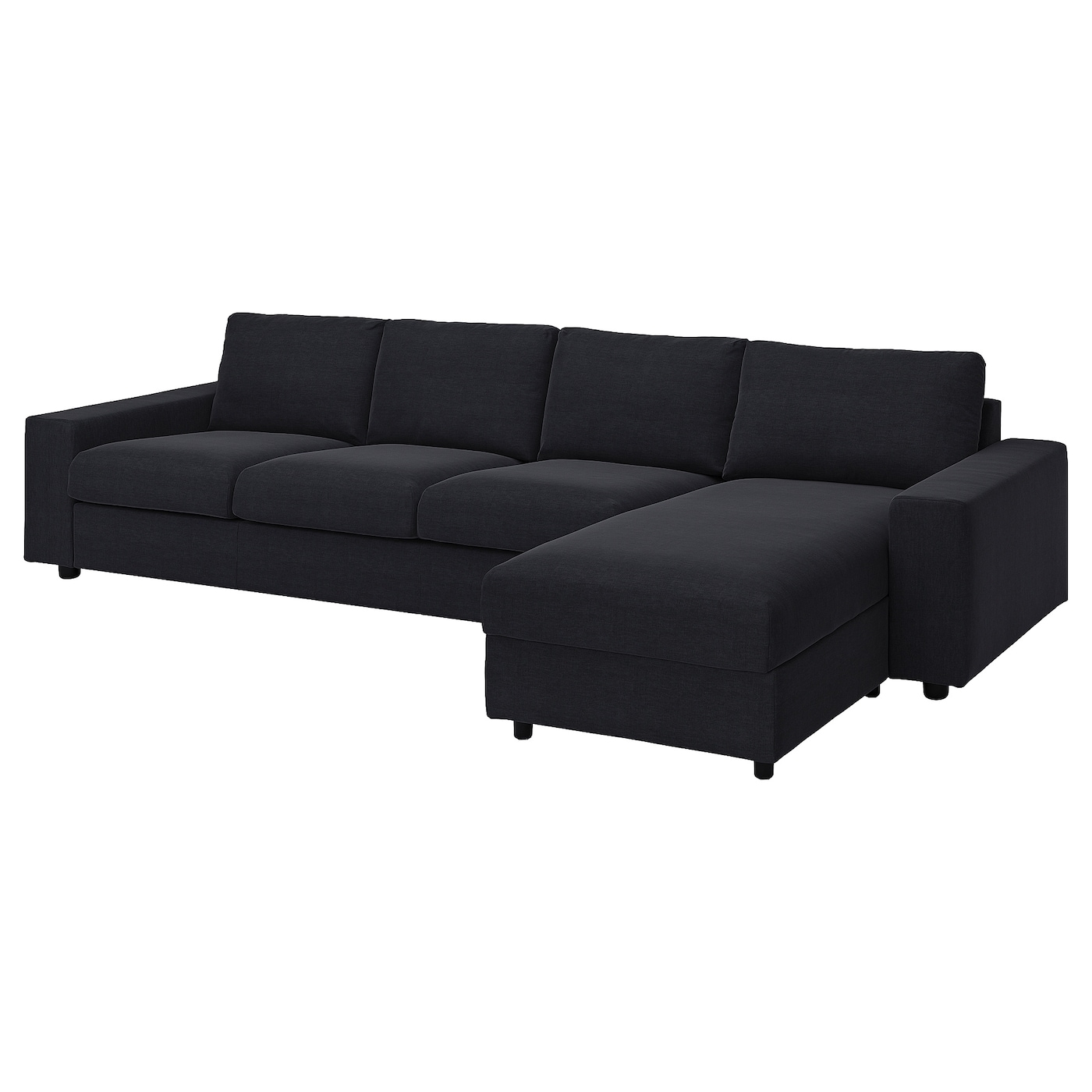 Чехол на 4-местный диван с шезлонгом - IKEA VIMLE/ВИМЛЕ ИКЕА, 292х68 см,  черный