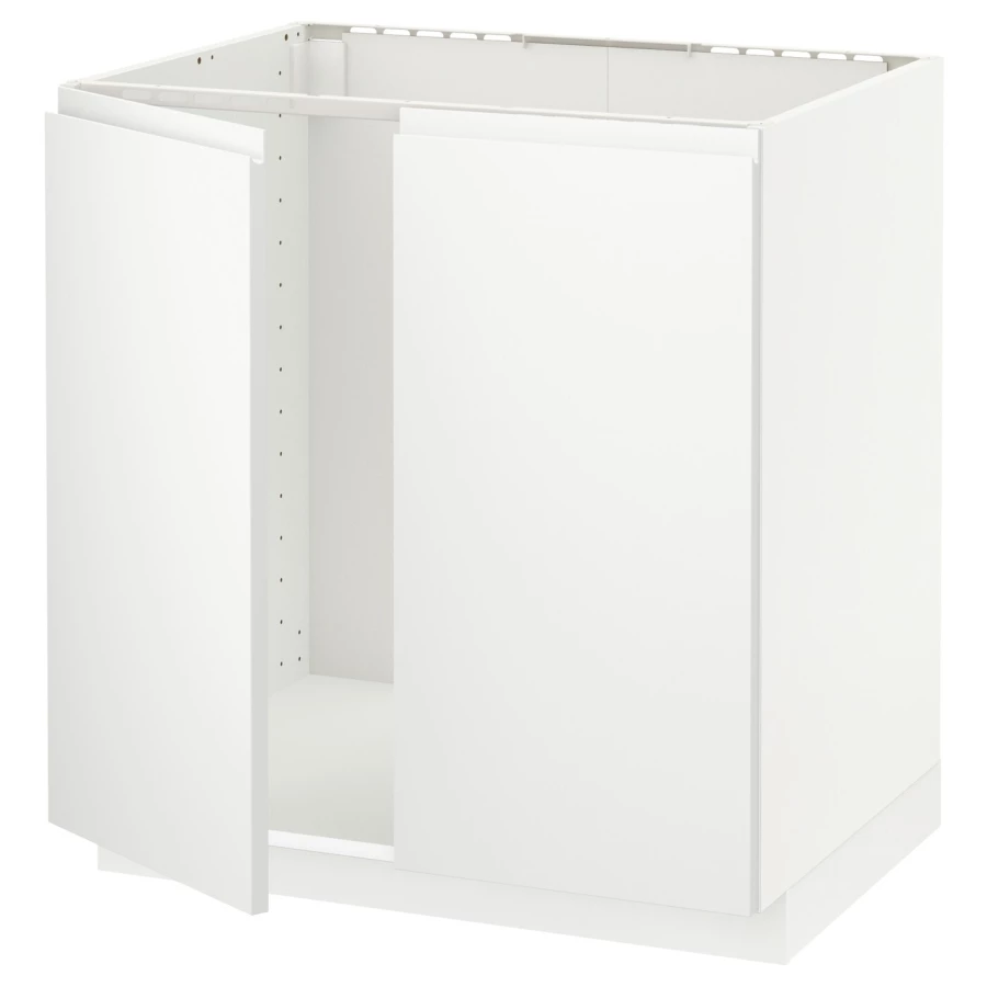 Шкаф под раковину/2 дверцы - METOD IKEA/ МЕТОД ИКЕА, 88х80  см, белый (изображение №1)