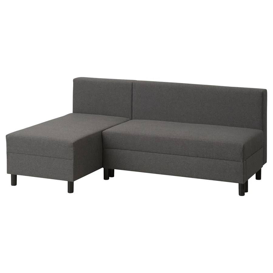 3-местный диван - IKEA BORGÅSEN/BORGASEN, 77x81x199см, темно-серый, БОРГАСЕН ИКЕА (изображение №1)