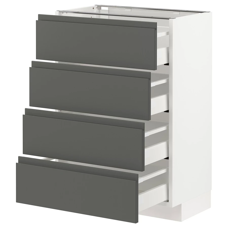 Напольный кухонный шкаф  - IKEA METOD MAXIMERA, 88x39x60см, белый/темно-серый, МЕТОД МАКСИМЕРА ИКЕА (изображение №1)