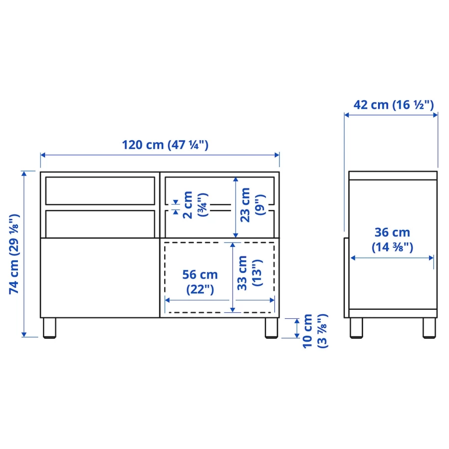 Тумба под ТВ - IKEA BESTÅ/BESTA, 120x40x74 см, коричневый, Бесто ИКЕА (изображение №9)