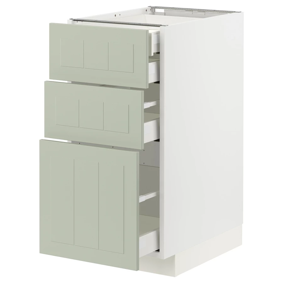 Напольный шкаф  - IKEA METOD MAXIMERA, 88x61,9x40см, белый/светло-зелёный, МЕТОД МАКСИМЕРА ИКЕА (изображение №1)
