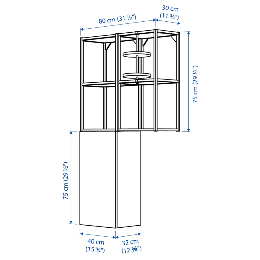 Стеллаж - IKEA ENHET, 80х30х150 см, белый/дуб, ЭНХЕТ ИКЕА (изображение №10)