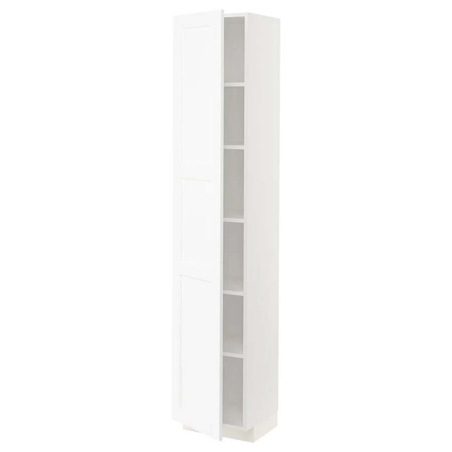 Высокий шкаф - IKEA METOD/МЕТОД ИКЕА, 200х37х40 см, белый (изображение №1)