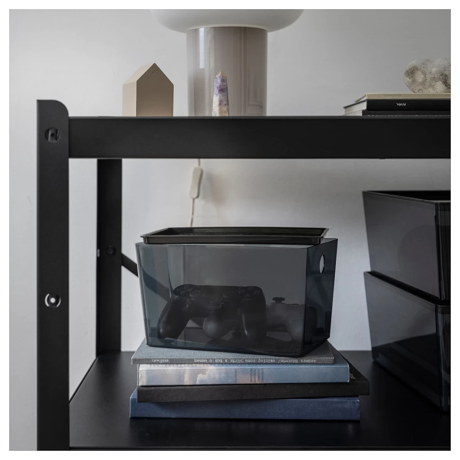 Коробка с крышкой - KUGGIS IKEA/  КУГГИС ИКЕА, 18x26x15 см, черный (изображение №2)