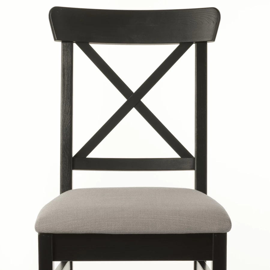 Стул деревянный с мягким сиденьем - IKEA INGOLF/ИНГОЛЬФ ИКЕА, 91х43х53 см, черный (изображение №4)