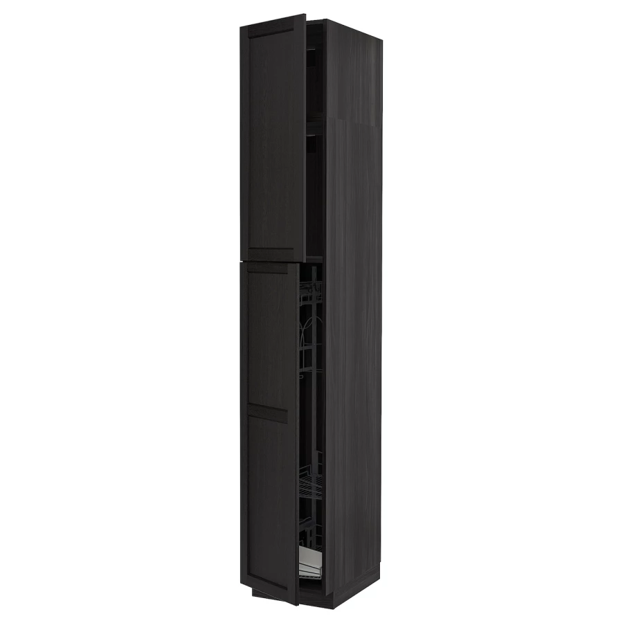 Высокий шкаф - IKEA METOD/МЕТОД ИКЕА, 240х60х40 см, черный (изображение №1)