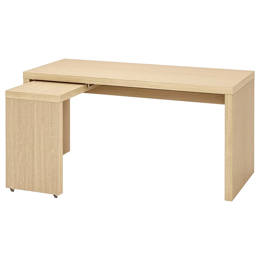 Письменный стол  - IKEA MALM  /МАЛЬМ  ИКЕА, 151х73 см, под беленый дуб (изображение №1)