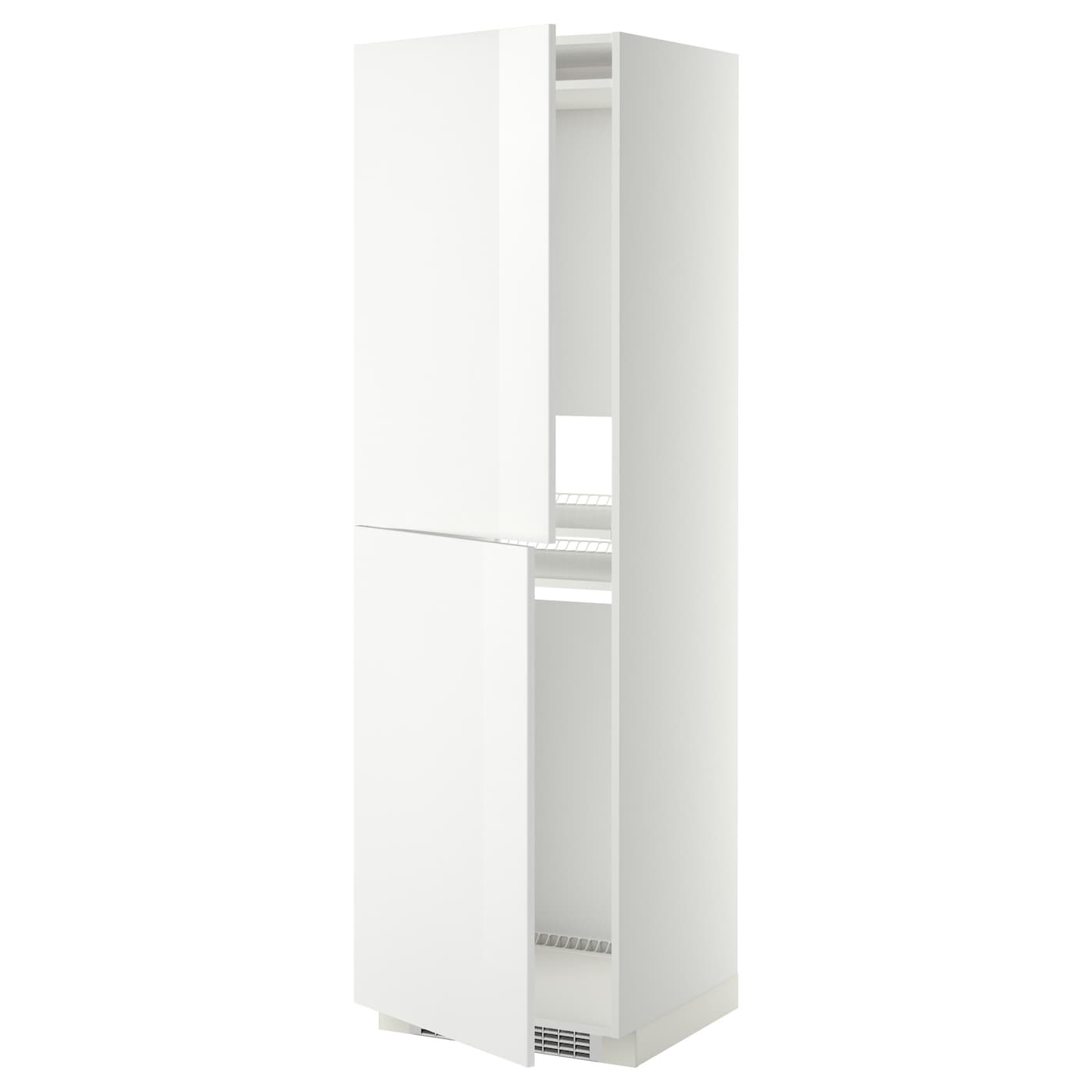 Высокий кухонный шкаф - IKEA METOD/МЕТОД ИКЕА, 200х60х60 см, белый глянцевый