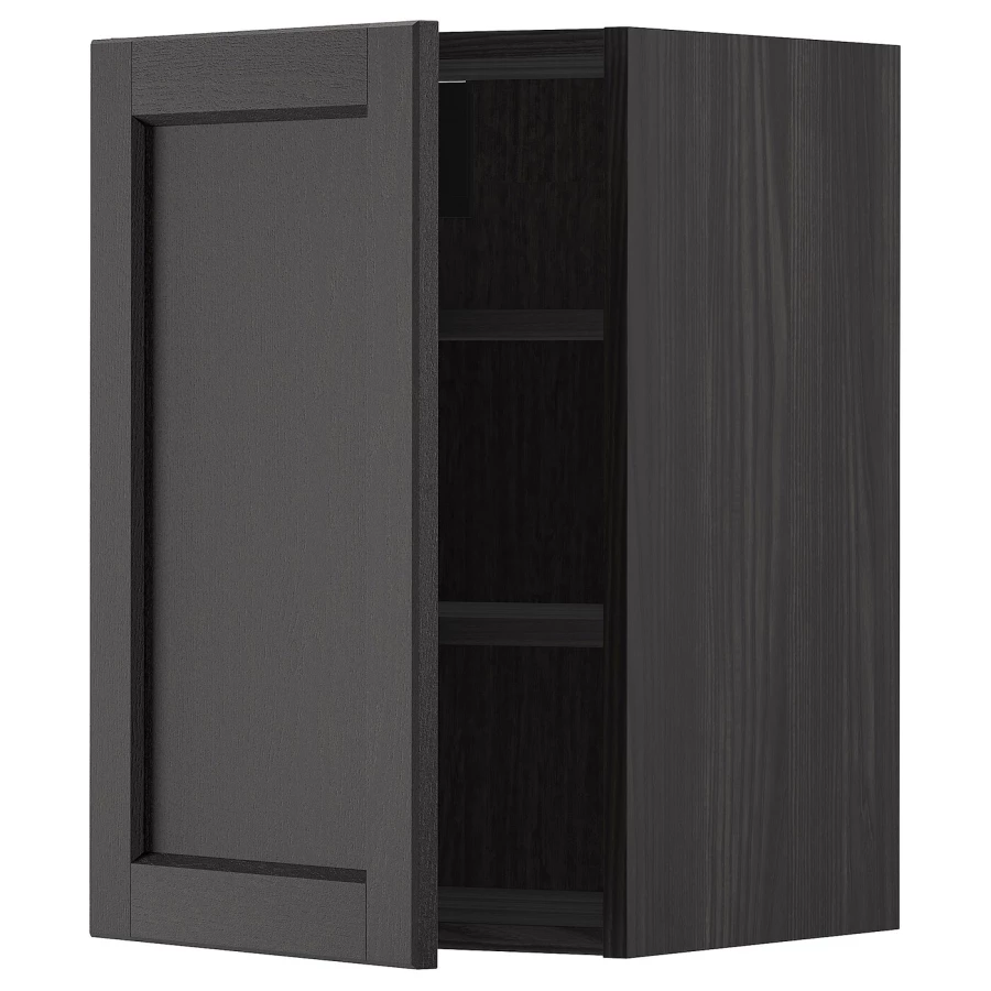 Навесной шкаф с полкой - METOD IKEA/ МЕТОД ИКЕА, 60х40 см, черный (изображение №1)