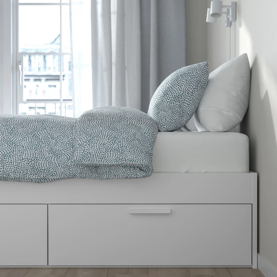 Каркас кровати с ящиками - IKEA BRIMNES, 200х160 см, белый, БРИМНЕС ИКЕА (изображение №7)