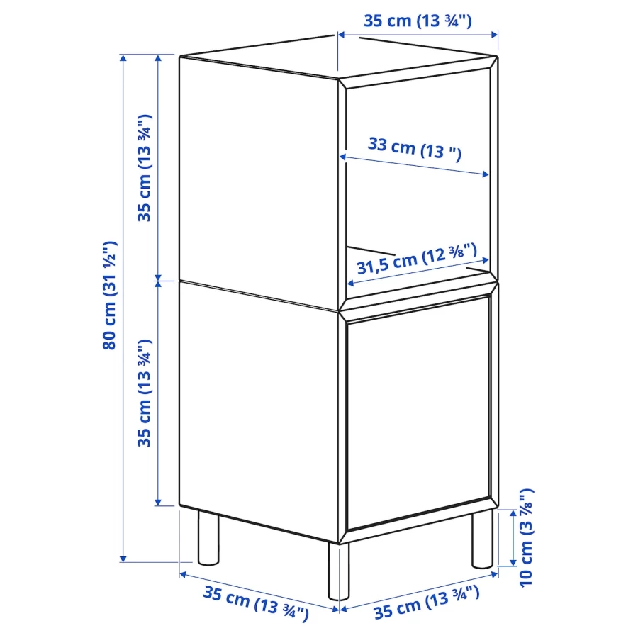 Комбинация для хранения - EKET IKEA/ЭКЕТ ИКЕА, 35x35x80, белый (изображение №5)