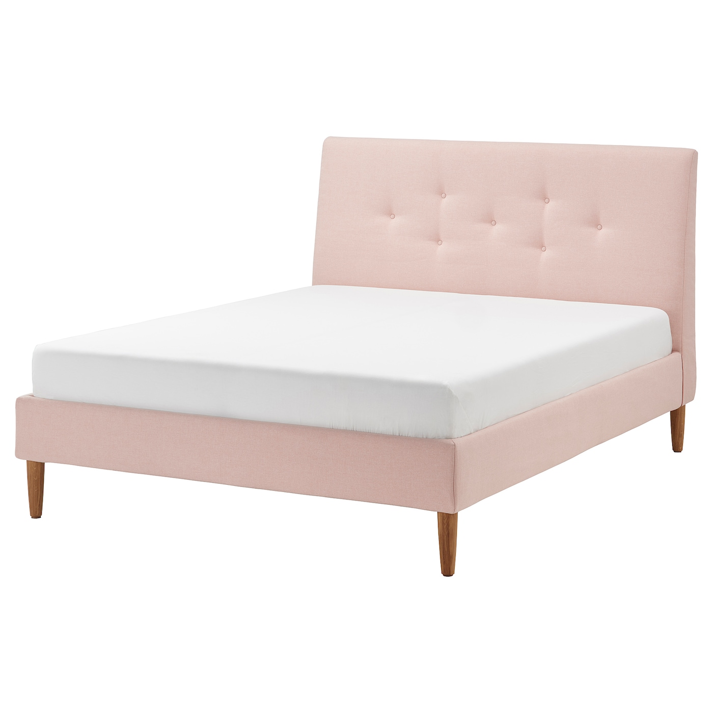 Двуспальная кровать - IKEA IDANÄS/IDANAS, 200х160 см, бледно розовый, ИДАНЭС ИКЕА