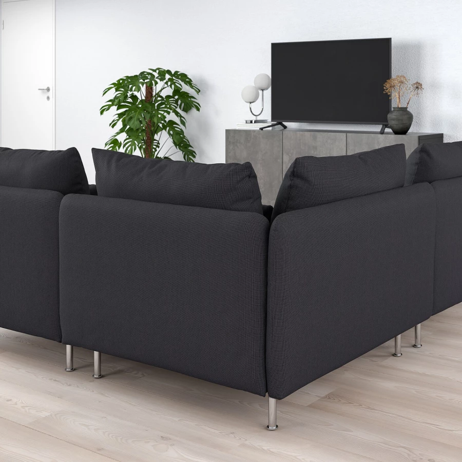 3-местный диван - IKEA SÖDERHAMN/SODERHAMN, 99x192см, черный, СЕДЕРХАМН ИКЕА (изображение №3)