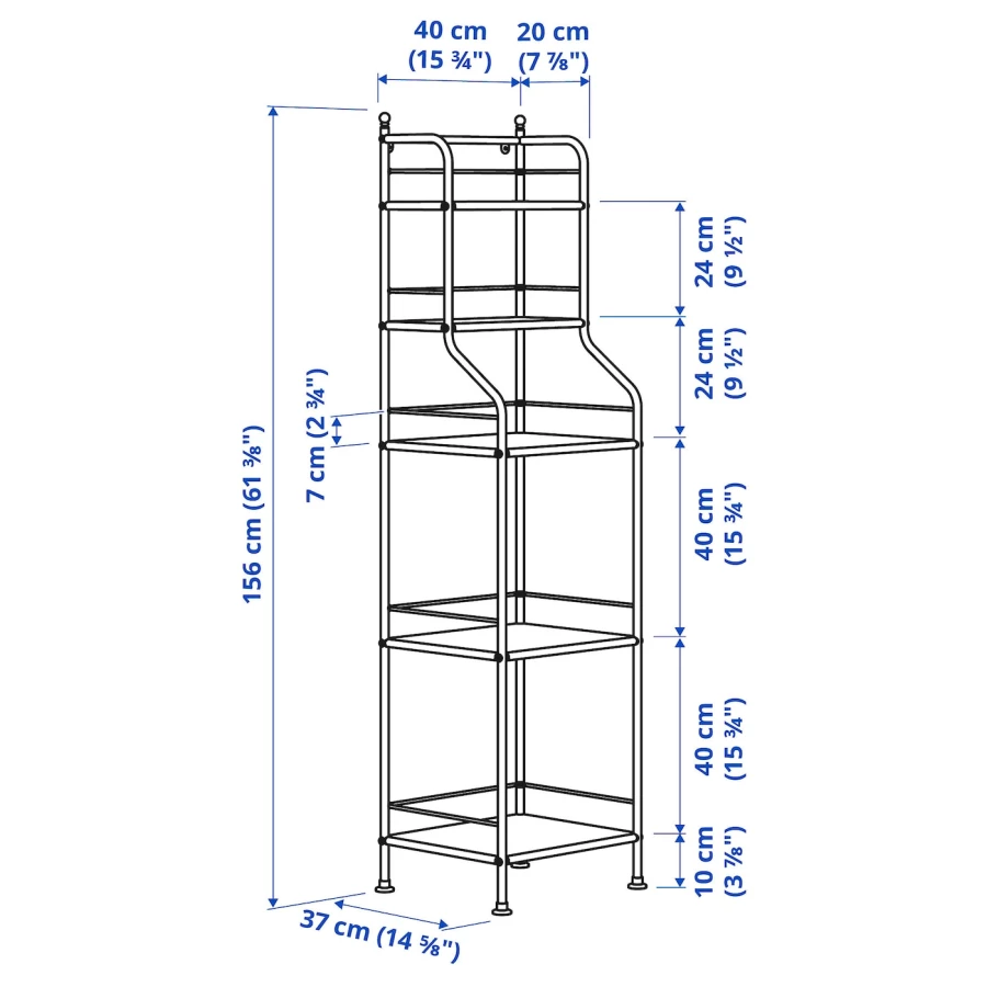 Книжный шкаф - FRÖSJÖN /FRОSJОN IKEA/ ФРЕЗЬЕН ИКЕА,  156х40 см, черный (изображение №7)