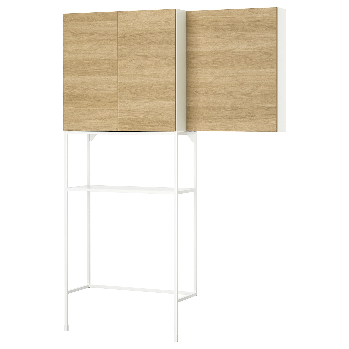 Книжный шкаф -  ENHET IKEA/ ЭНХЕТ ИКЕА, 204х140 см, белый/под беленый дуб