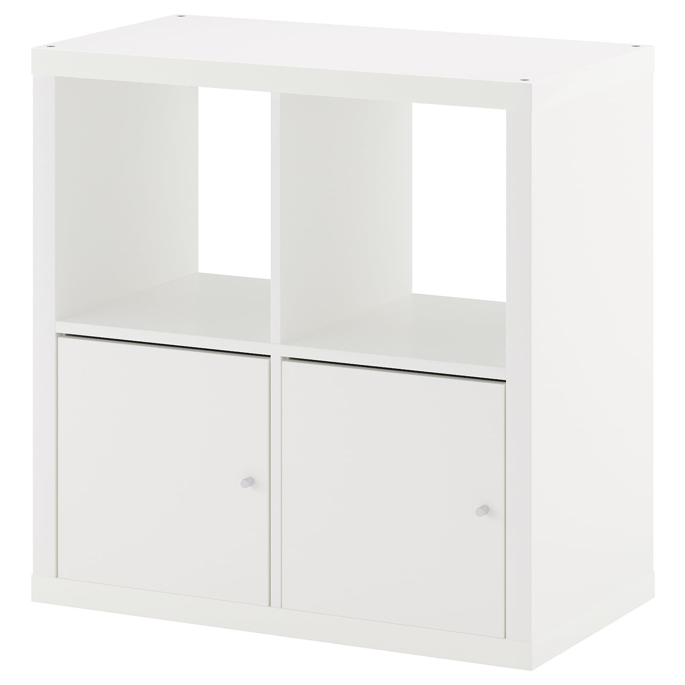 Стеллаж 4 ячейки с дверцами - IKEA KALLAX, 77х77 см, белый, КАЛЛАКС ИКЕА