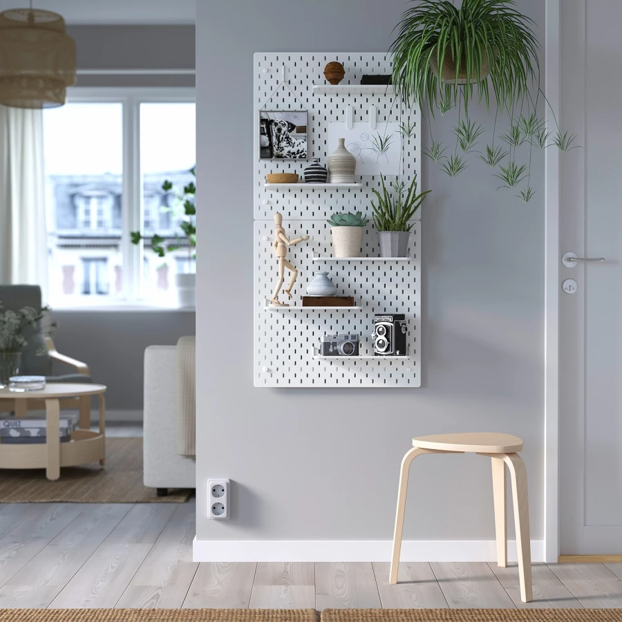Полка IKEA SKÅDIS/СКОДИС ИКЕА, 32х11 см, белый (изображение №3)