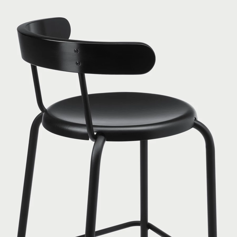 Барный стул - YNGVAR IKEA/ ИНГВАР ИКЕА, 99х53х51 см, черный (изображение №6)
