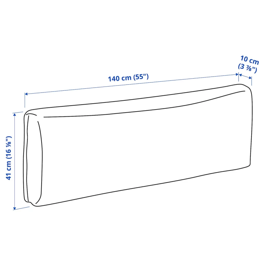 Подушка для спины - KLAGSHAMN IKEA/ КЛАГСХАМН ИКЕА,  200х140 см,  серый (изображение №5)