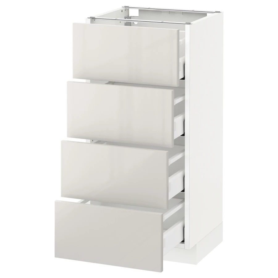 Напольный кухонный шкаф  - IKEA METOD MAXIMERA, 80x39x40см, белый/светло-серый, МЕТОД МАКСИМЕРА ИКЕА (изображение №1)