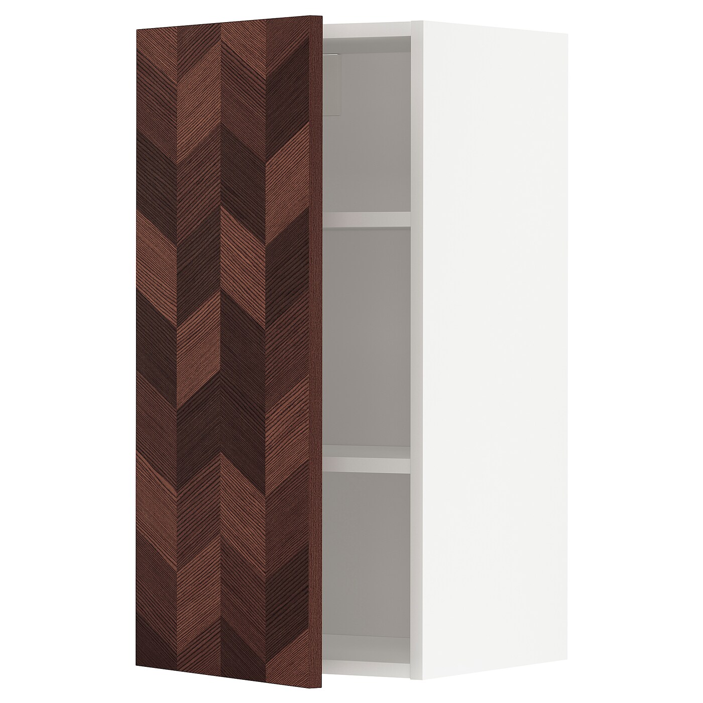 Навесной шкаф с полкой - METOD IKEA/ МЕТОД ИКЕА, 80х40 см, белый/коричневый