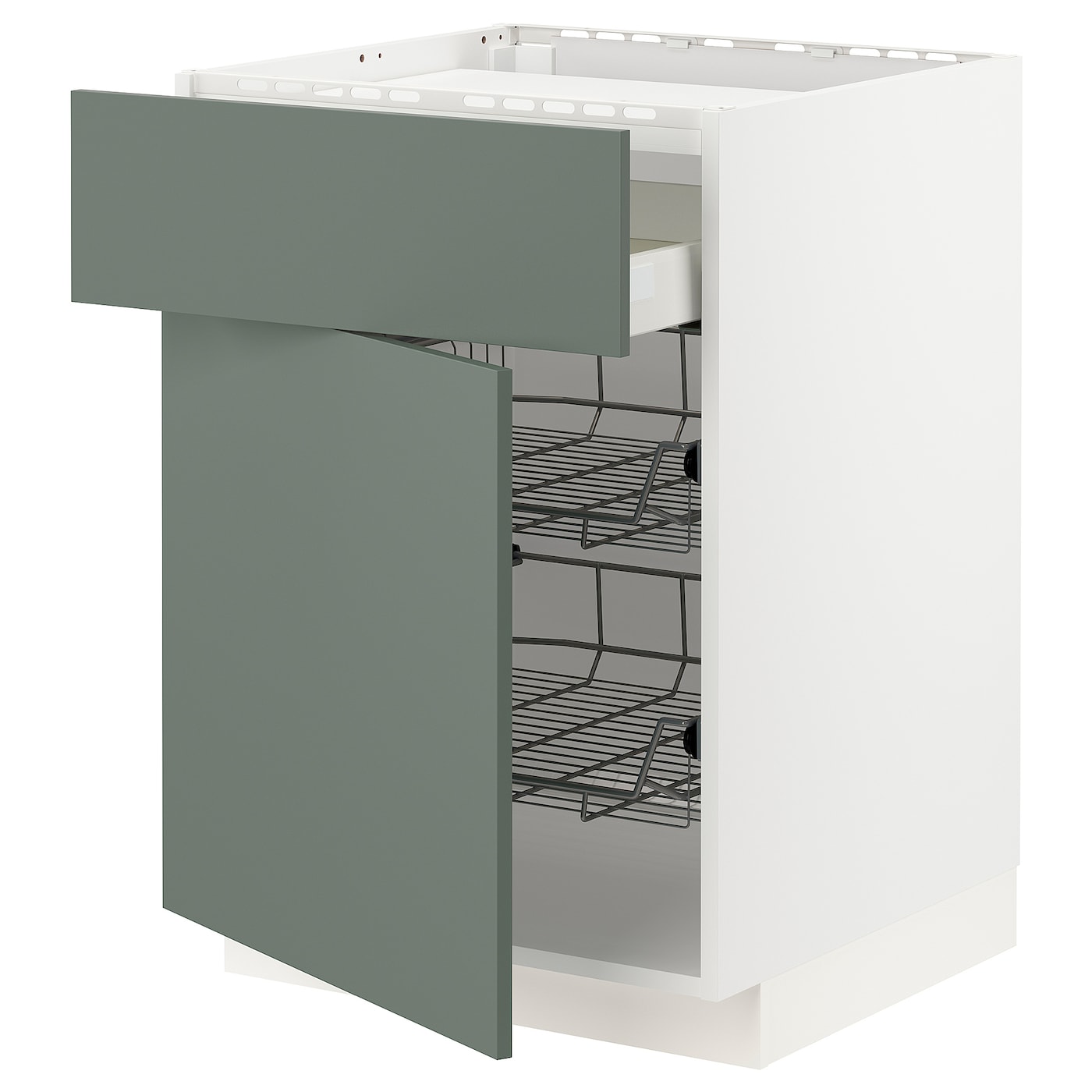 Напольный шкаф - METOD / MAXIMERA IKEA/ МЕТОД/ МАКСИМЕРА ИКЕА,  60х88 см, белый/зеленый