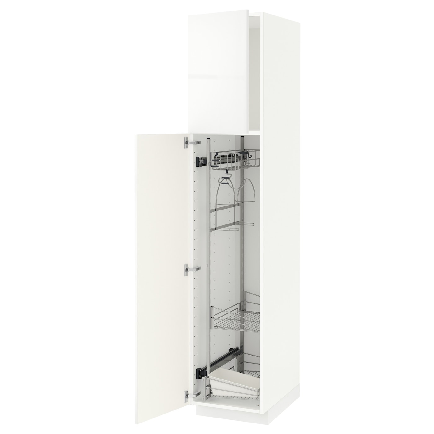 Высокий шкаф/бытовой - IKEA METOD/МЕТОД ИКЕА, 200х60х40 см, белый глянцевый