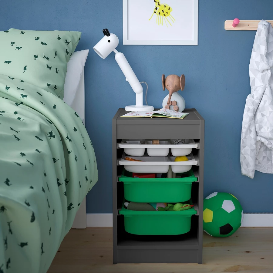 Стеллаж - IKEA TROFAST, 34х44х56 см, серый/зеленый/бело-серый, ТРУФАСТ ИКЕА (изображение №3)