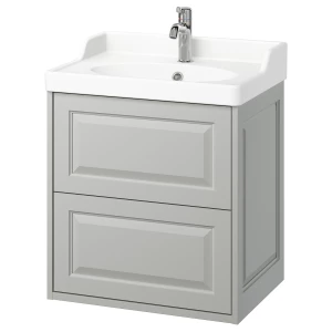 Тумба для ванной - TÄNNFORSEN / RUTSJÖN / TАNNFORSEN / RUTSJОN IKEA/ ТАНФФОРСЕН/РУСТЕН ИКЕА, 74х62 см, белый/серый