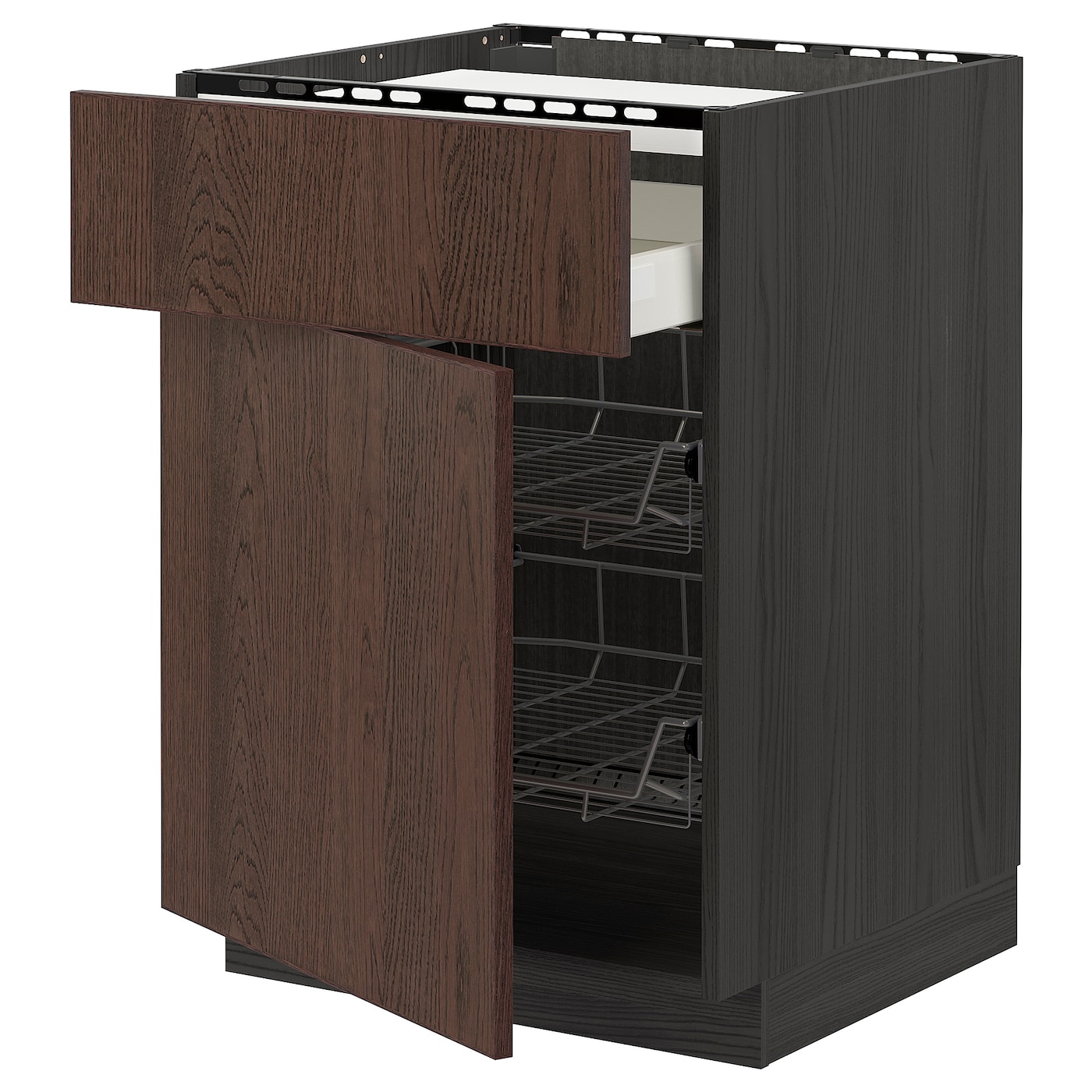 Напольный шкаф - METOD / MAXIMERA IKEA/ МЕТОД/ МАКСИМЕРА ИКЕА,  60х88 см, черный/коричневый