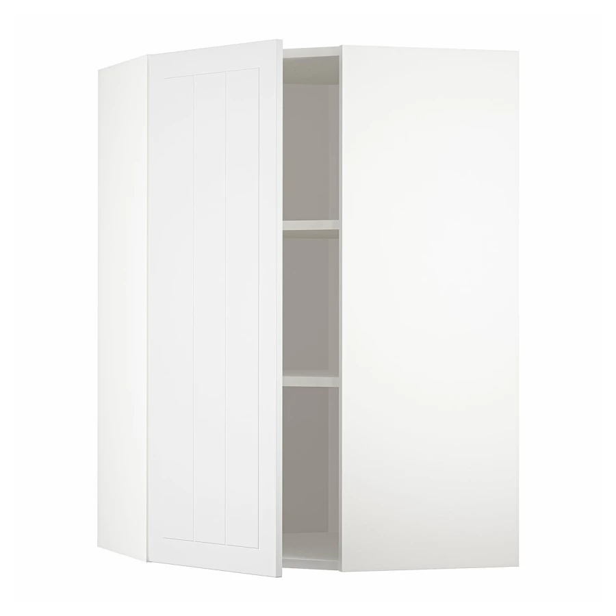 Угловой навесной шкаф с полками - METOD  IKEA/  МЕТОД ИКЕА, 100х68 см, белый (изображение №1)