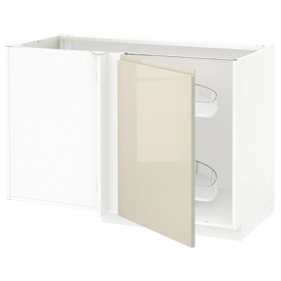 Напольный шкаф - METOD IKEA/ МЕТОД ИКЕА,  127,5х88 см, белый/светло-бежевый (изображение №1)