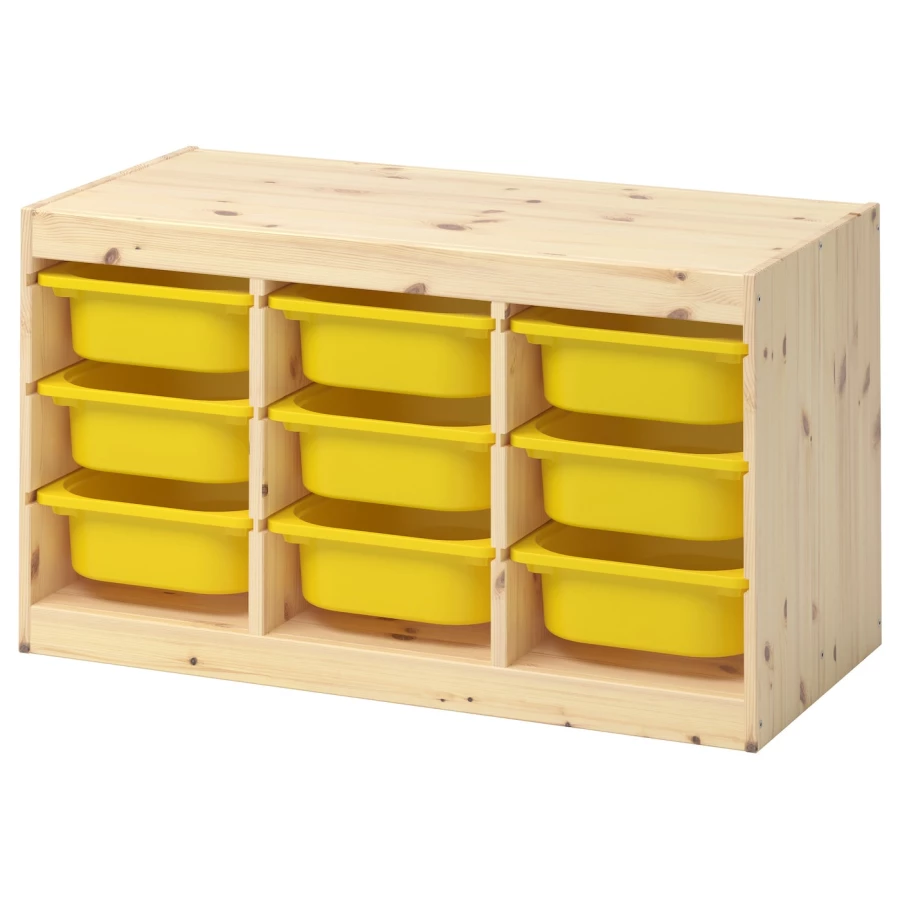 Стеллаж - IKEA TROFAST, 94х44х52 см, сосна/желтый, ТРУФАСТ ИКЕА (изображение №1)