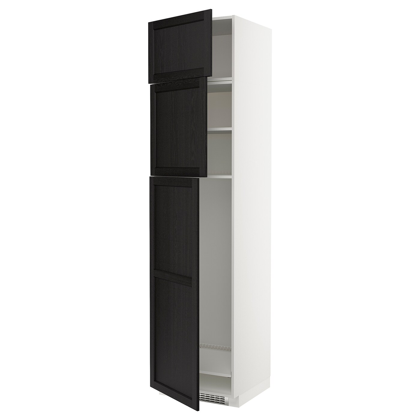 Высокий шкаф - IKEA METOD/МЕТОД ИКЕА, 240х60х60 см, белый/черный