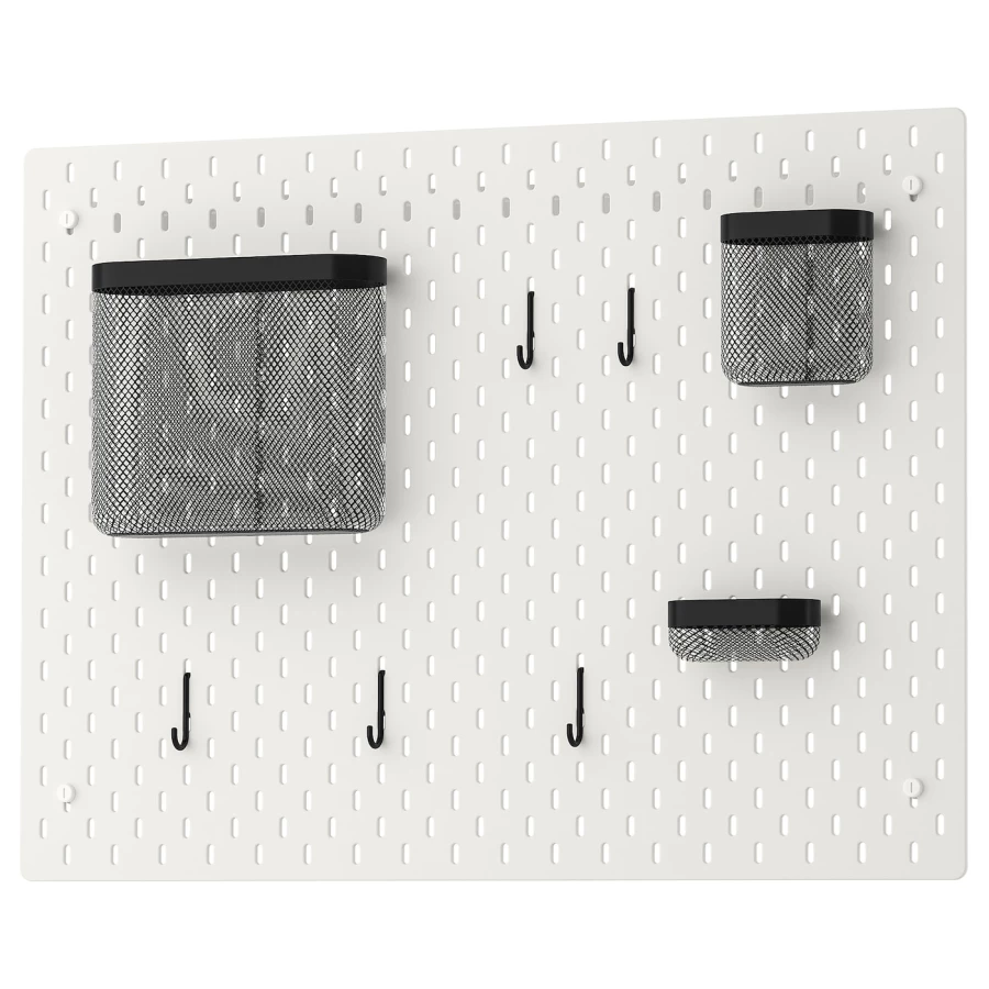 Комбинированная перфорированная доска  - SKÅDIS / SKАDIS IKEA/ СКОДИС  ИКЕА,  76х56 см, белый/черный (изображение №1)