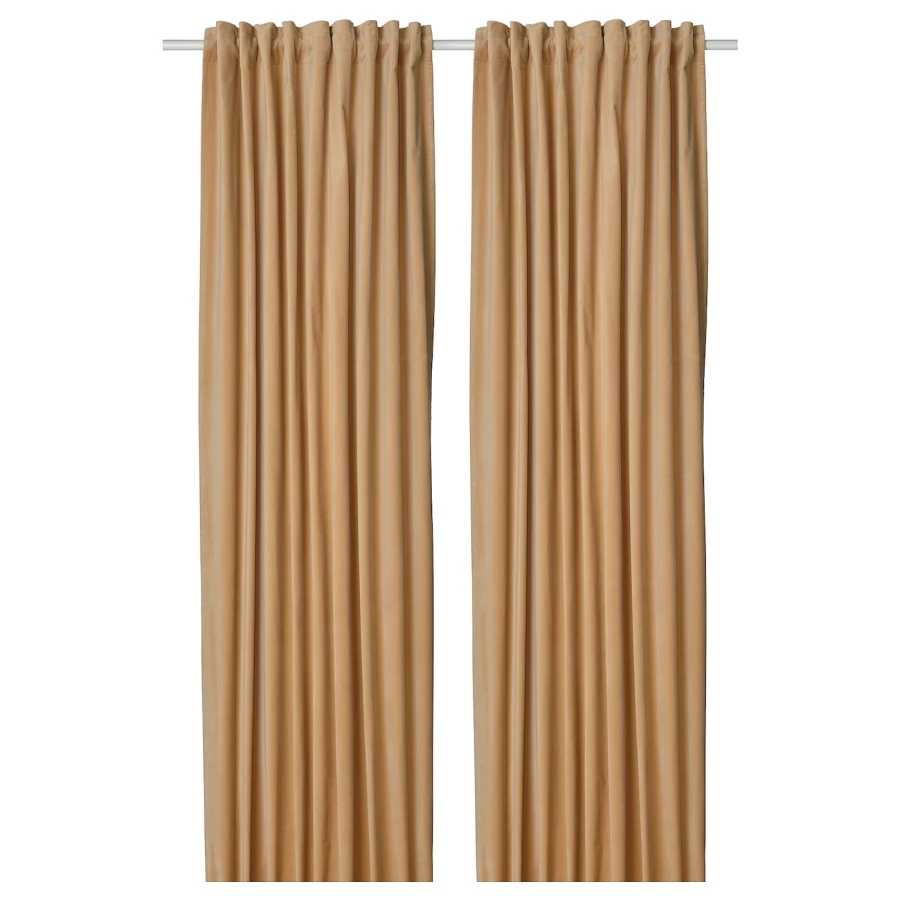 Затемняющая штора, 2 шт. - IKEA SANELA, 300х140 см, бежевый, САНЕЛА ИКЕА (изображение №1)