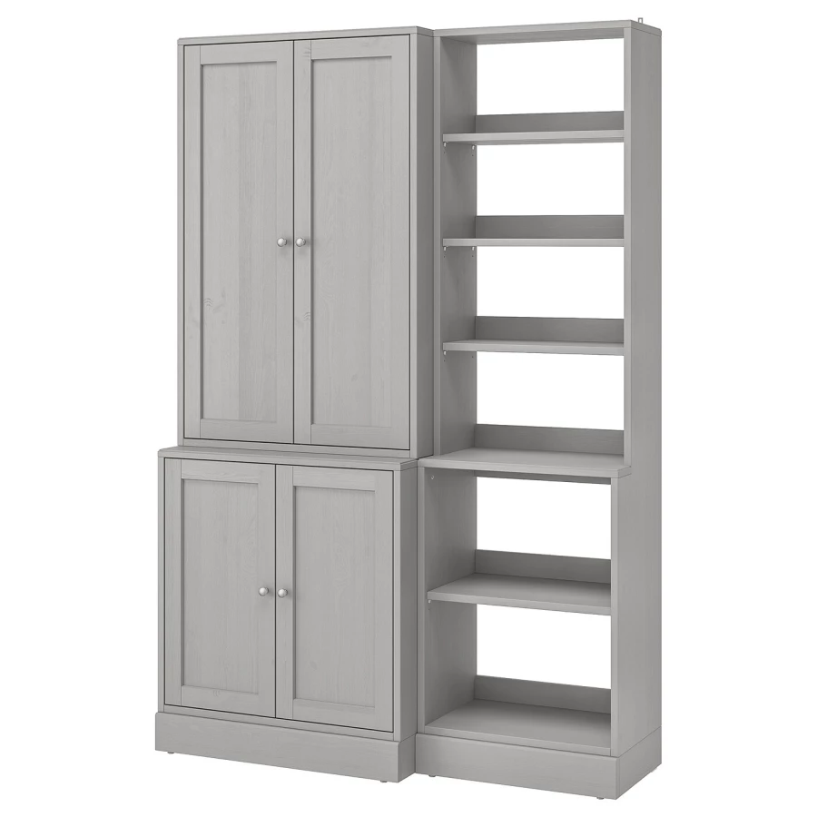 Книжный шкаф - HAVSTA IKEA/ ХАВСТА ИКЕА,  212х142 см, серый (изображение №1)