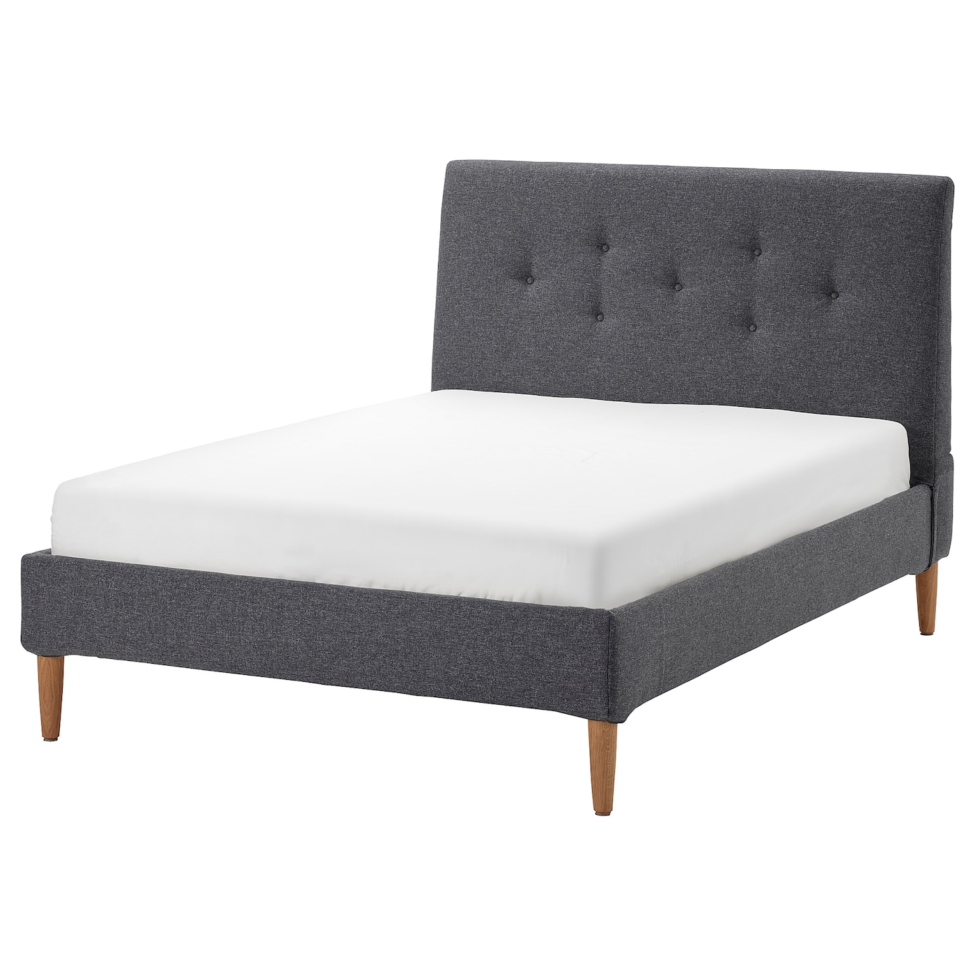 Двуспальная кровать - IKEA IDANÄS/IDANAS, 200х140 см, темно-серый, ИДАНЭС ИКЕА