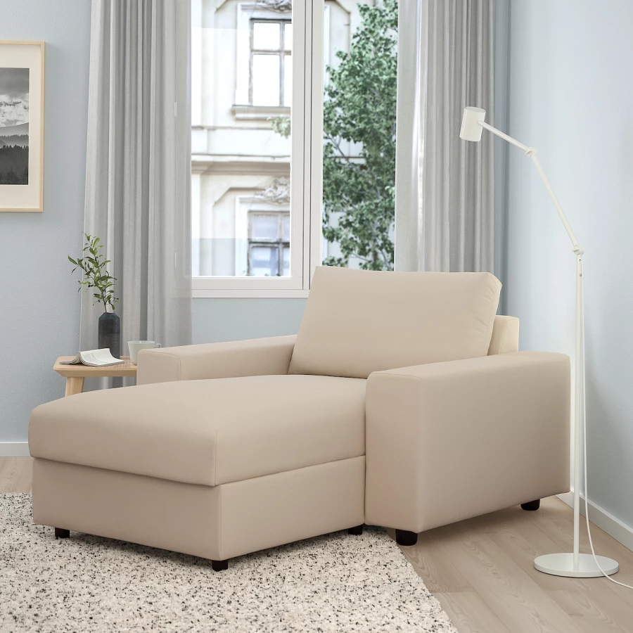 Кресло-кровать - IKEA VIMLE, 125х164х83 см, бежевый, ВИМЛЕ ИКЕА (изображение №2)