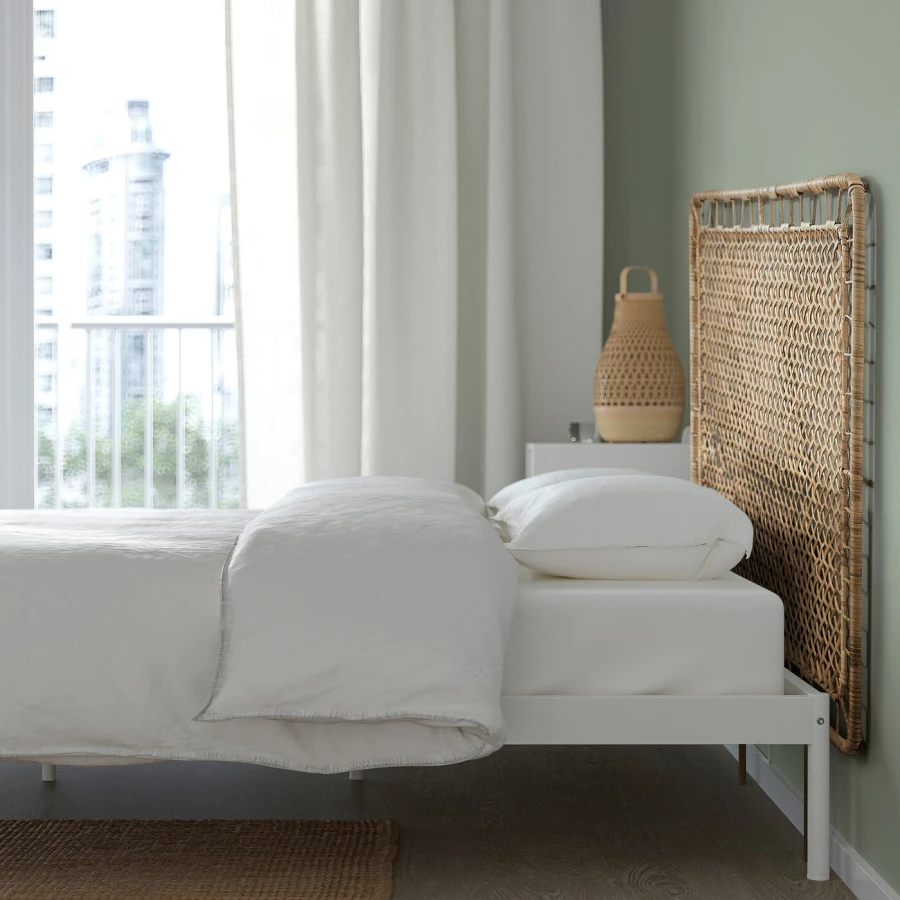 Каркас кровати с 1 изголовьем - IKEA VEVELSTAD, 200х90 см, белый, ВЕВЕЛСТАД ИКЕА (изображение №3)