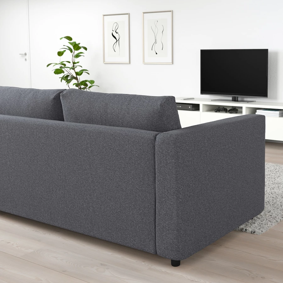 2-местный диван раскладной - IKEA VIMLE/ВИМЛЕ ИКЕА, 68х98х190 см, темно-серый (изображение №5)