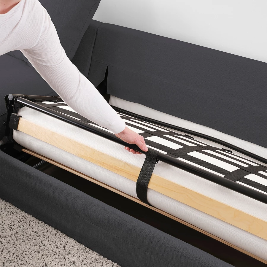 3-местный диван-кровать - IKEA GRÖNLID/GRONLID, 98x267см, черный, ГРОНЛИД ИКЕА (изображение №4)