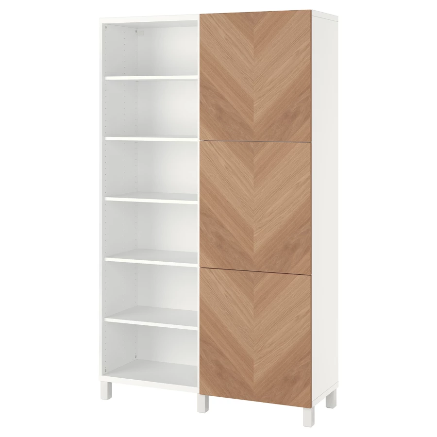 Книжный шкаф с дверцей - IKEA BESTÅ/BESTA, 120x42x202 см, белый, Беста/Бесто ИКЕА (изображение №1)
