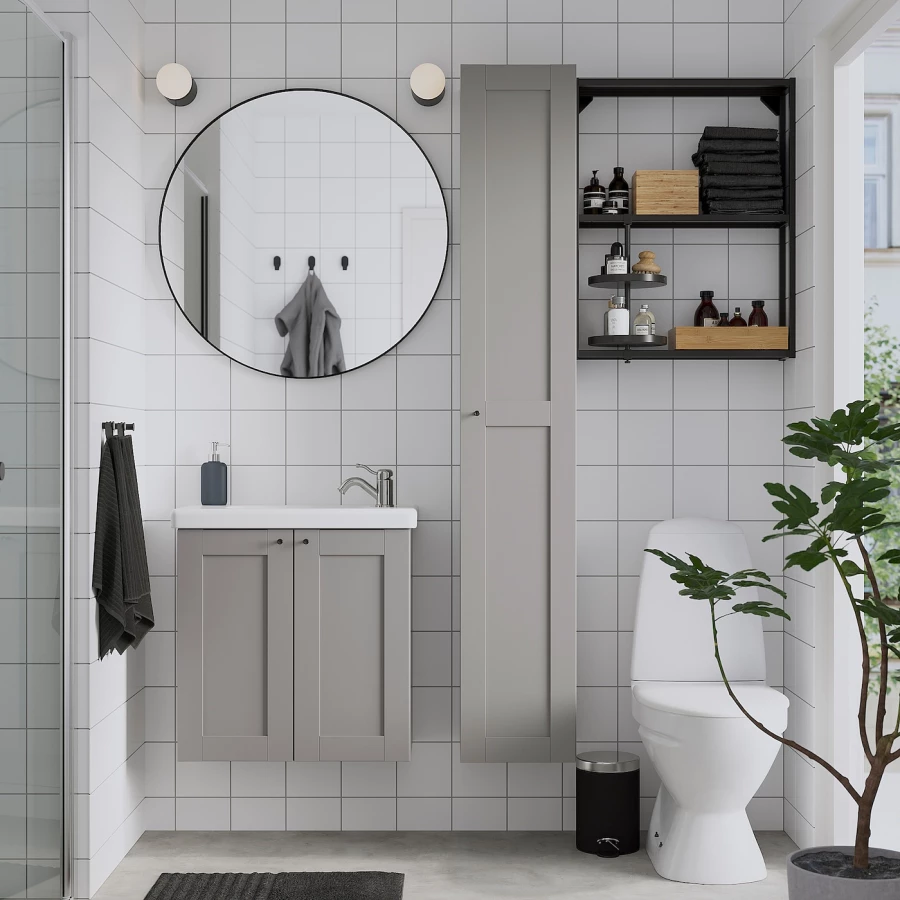 Зеркало - LINDBYN IKEA/ ЛИНДБЮН ИКЕА, 80 см,  черный (изображение №5)