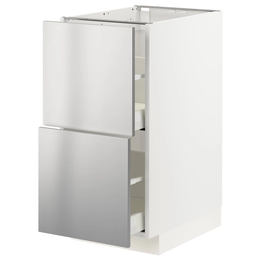 Напольный кухонный шкаф  - IKEA METOD MAXIMERA, 88x61,6x40см, белый/светло-серый, МЕТОД МАКСИМЕРА ИКЕА (изображение №1)