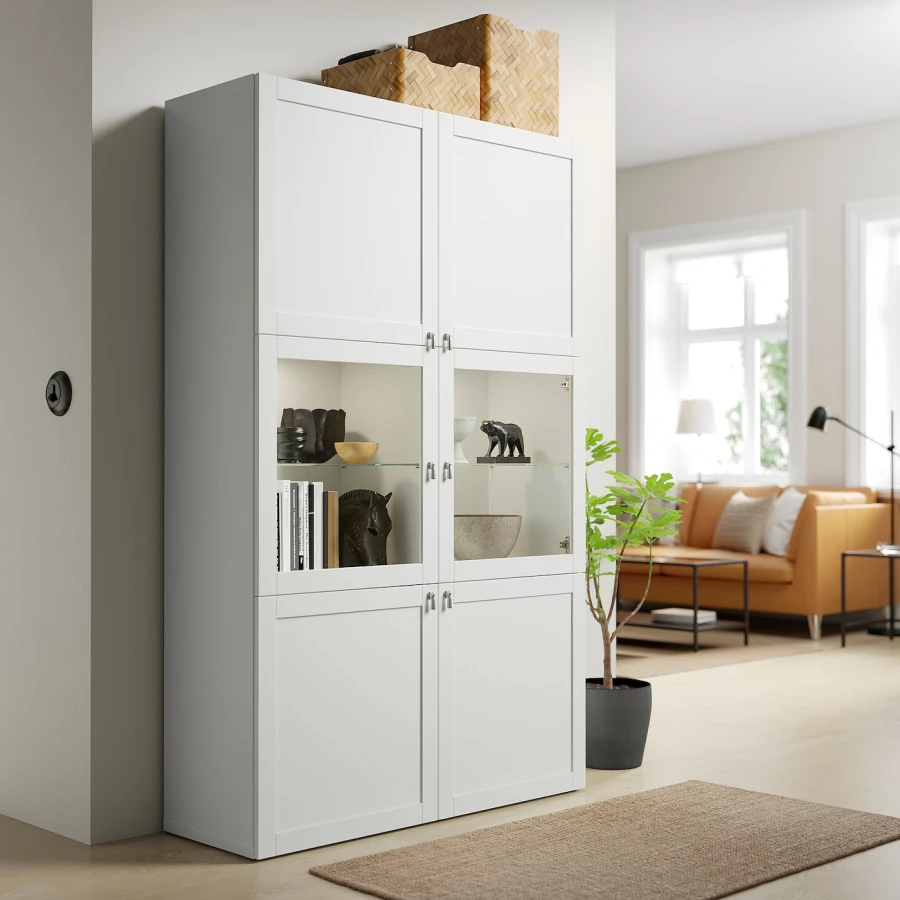 Комбинация для хранения - IKEA BESTÅ/BESTA/ БЕСТА/БЕСТО ИКЕА, 120x40x192 см, белый, (изображение №3)